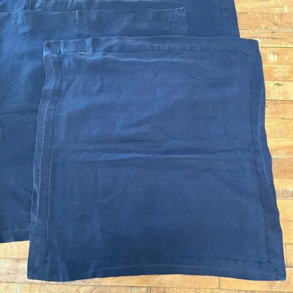 Napkin Set of 6 22in x 22in Navy Blue 100% Linen